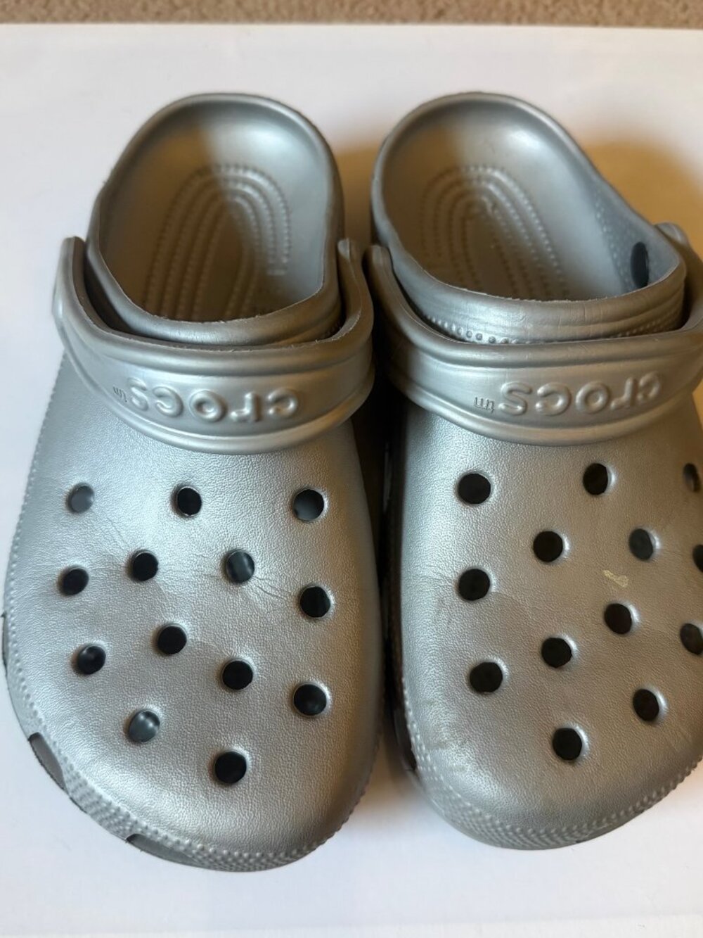 Crocs Silver Clogs W 9